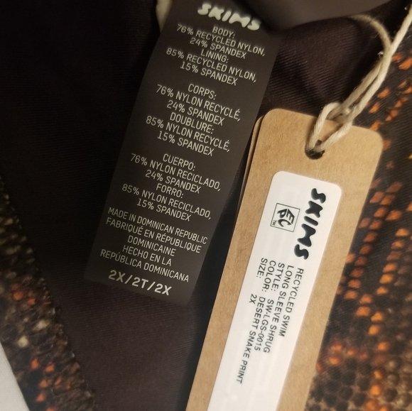 SKIMS Swim Long Sleeve Shrug Swim Top Desert Snake Print 2X NWT - Picture 5 of 6